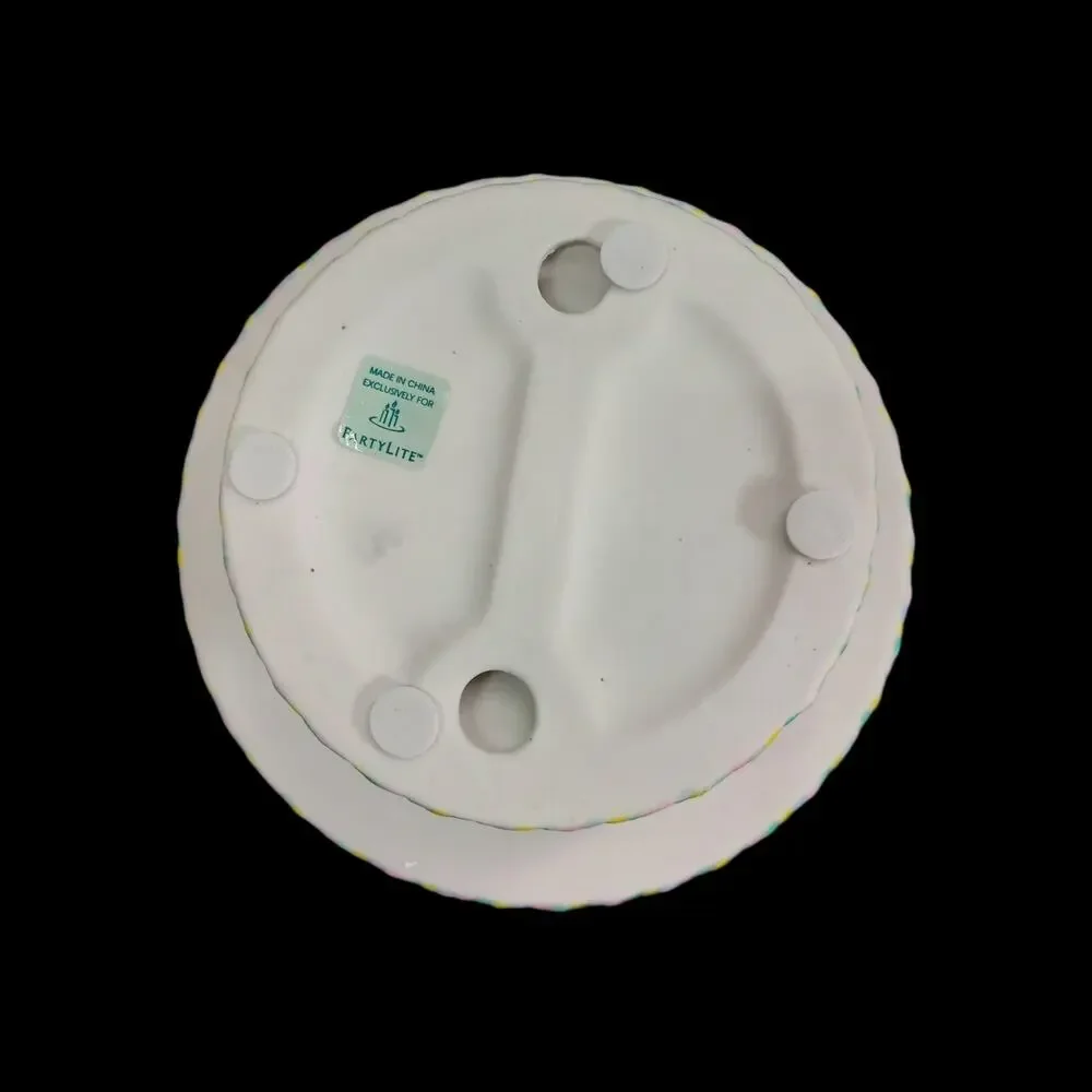 Partylite P7326 Celebration Cake Porcelain Tealight Candle Holder - 2 Piece - Picture 6 of 8